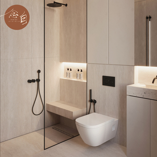 罗曼洞石瓷砖别墅客厅地砖浴室卫生间墙砖米白黄色厕所防滑地板砖