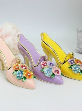 时尚风摆件高跟鞋金属工艺品