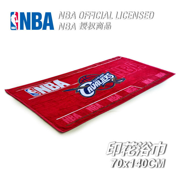 正品NBA骑士印花浴巾成人篮球跑步瑜伽健身运动纯棉吸汗触感细腻