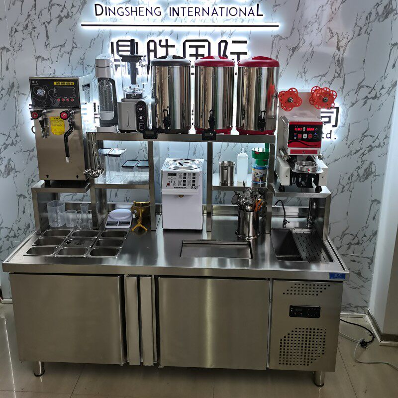 恒芝奶茶店设备全套水吧操作台冷藏工作台商用奶茶机商用水吧台怎么看?