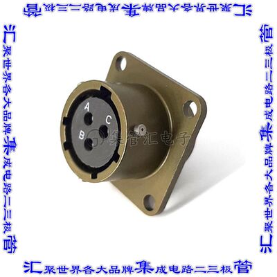 MSW02E12-3S 连接器接插件BOX MOUNT RECEPTACLE, ENVIRONMEN