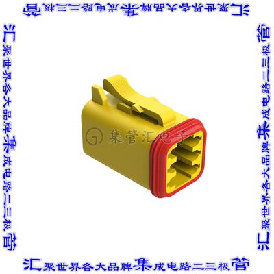 AT06-6S-RD01YEL 连接器接插件6-WAY PLUG, FEMALE CONNECTOR WIT