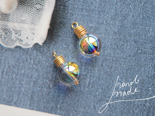 DIY手工耳饰饰品成品配件 绕线小灯泡吊坠 1枚 施家水晶 SZ251