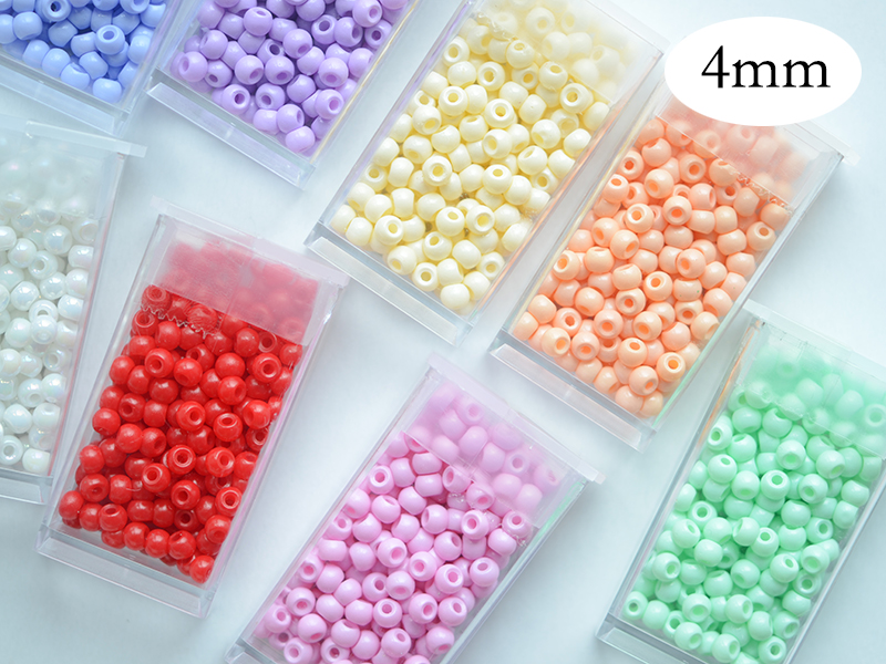 国产4mm可爱糖果色18色小米珠