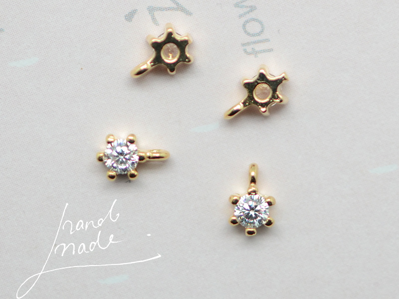 diy迷你锆石合集18k金手工小吊坠