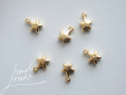 【Miss L】F13-X 铜镀真金 迷你小星星吊坠 手工DIY饰品配件材料