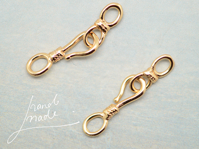 V404 简洁款造型长S扣 18K包金镀18K金镀金DIY手工配件 一套