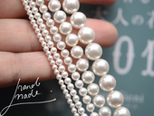 贝壳珍珠全孔高端仿珍珠DIY串珠配件 ZB186 高品质白色贝壳珠 1条
