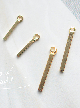 V308 特小迷你小方棍吊坠合集 18K包金镀18K金DIY手工配件 一枚