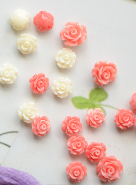 ZB246 迷你贝壳蔷薇山茶花 8mm  直孔 DIY手工串珠饰品配件 1枚