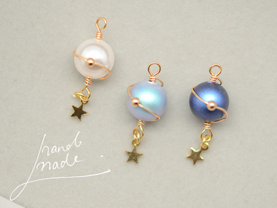 taobao agent SZ179 rotating blue planet Austrian Austrian Shi Jiajia pearl DIY earrings finished pendant