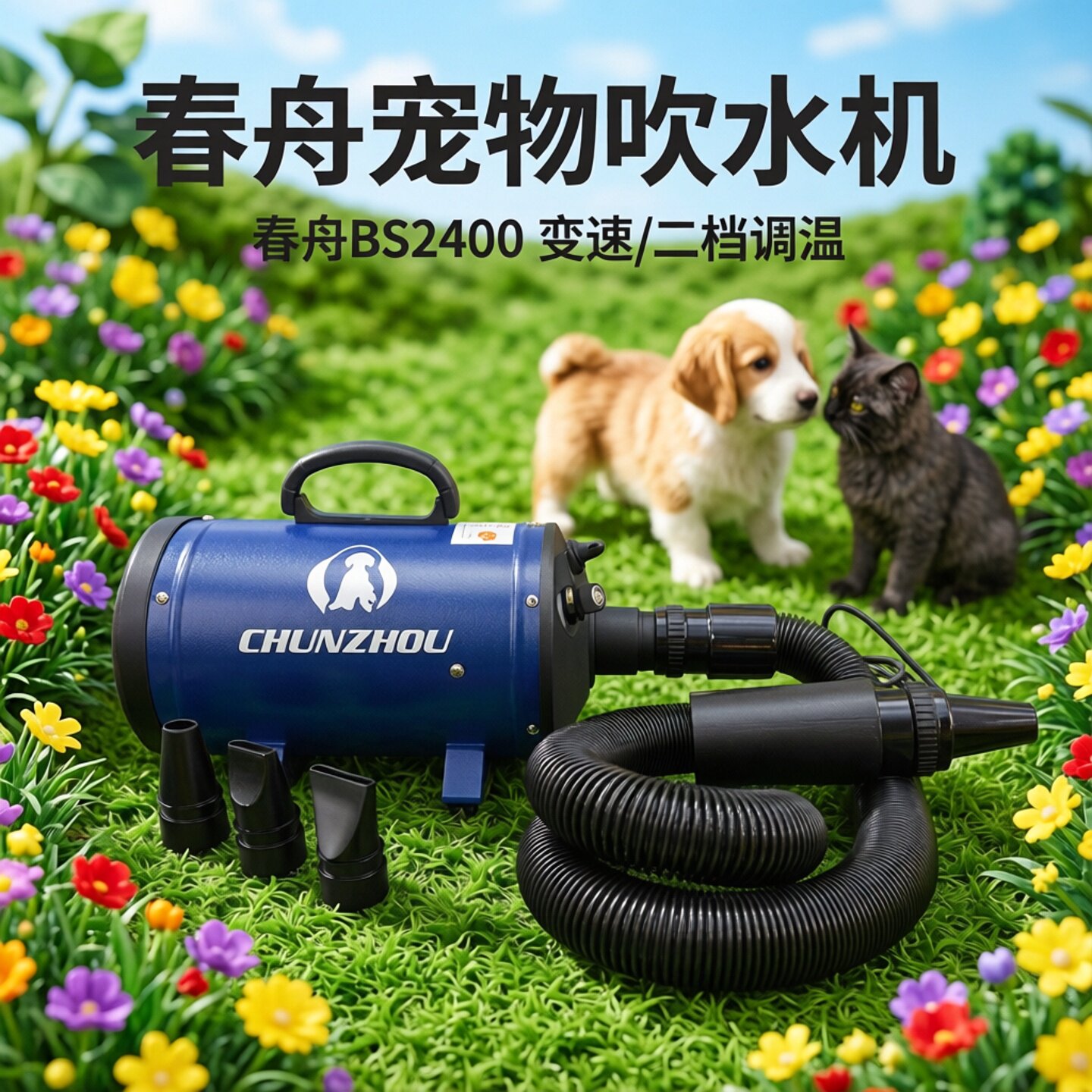 春舟BS2400宠物吹水机大功率吹风机狗猫洗澡吹毛金毛