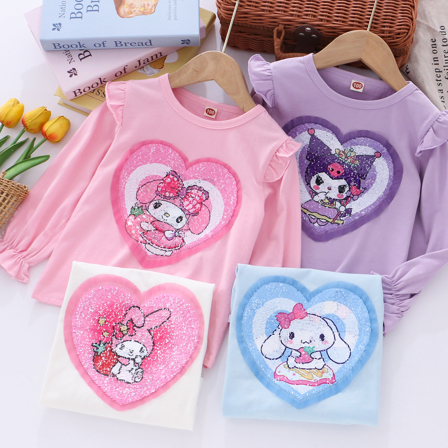 女童长袖T恤春秋新款儿童装亮片翻转变色上衣女孩打底衫,童装/婴儿装/亲子装,T恤,淘宝优惠券,粉丝福利购,淘宝优惠卷