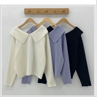 韩国代购大码女装2026靓丽冬装新款娃娃领时尚拉通套头长袖卫衣特