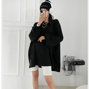 大码 圆领宽松显瘦开叉长袖 女装 新款 T恤特8 2026靓丽早春装 韩国代购