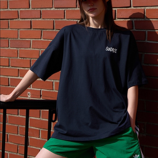韩国代购大码女装2026靓丽早春装新款圆领纯棉宽松字母短袖T恤特8