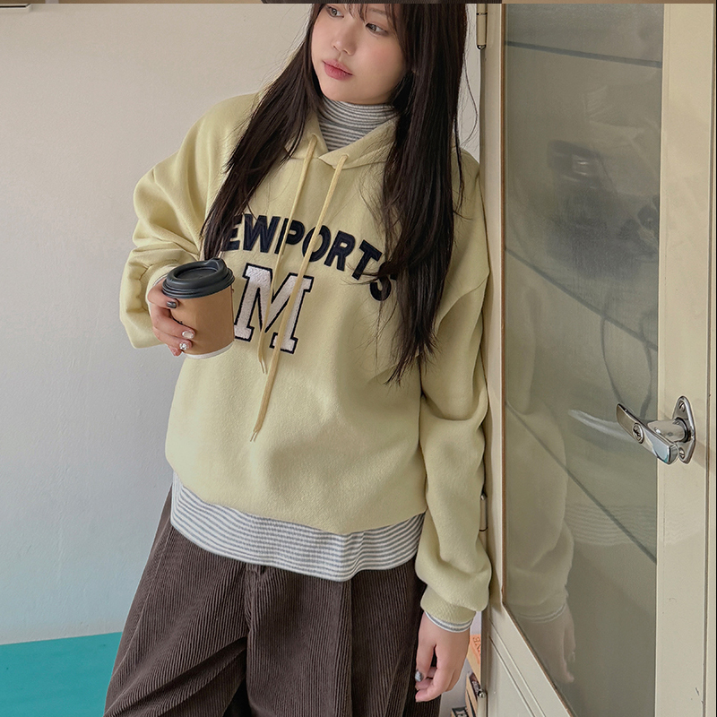 韩国代购大码女装2026靓丽冬装新款连帽抽绳宽松字母加绒卫衣特9,女装/女士精品,卫衣/绒衫,淘宝优惠券,粉丝福利购,淘宝优惠卷
