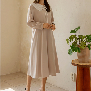 2026靓丽早春装 女装 新款 百褶领时尚 连衣裙特 韩国代购 淑女长袖 大码