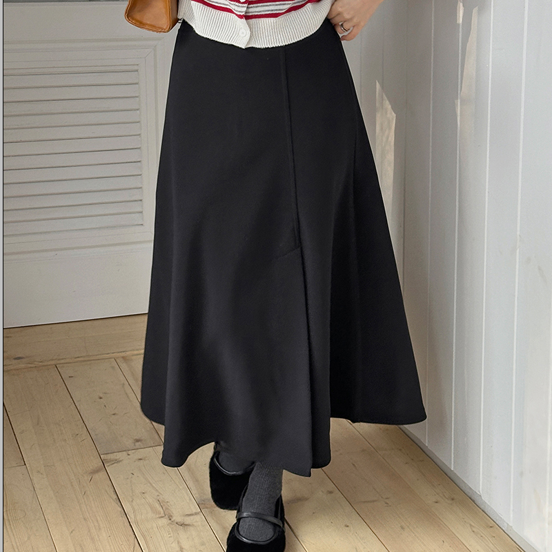 韩国代购大码女装2026靓丽冬装新款宽边松紧腰显瘦加绒开叉半身裙,女装/女士精品,半身裙,淘宝优惠券,粉丝福利购,淘宝优惠卷