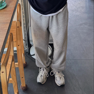 韩国代购大码女装2026靓丽冬装新款松紧腰显瘦纯棉束口休闲长裤特