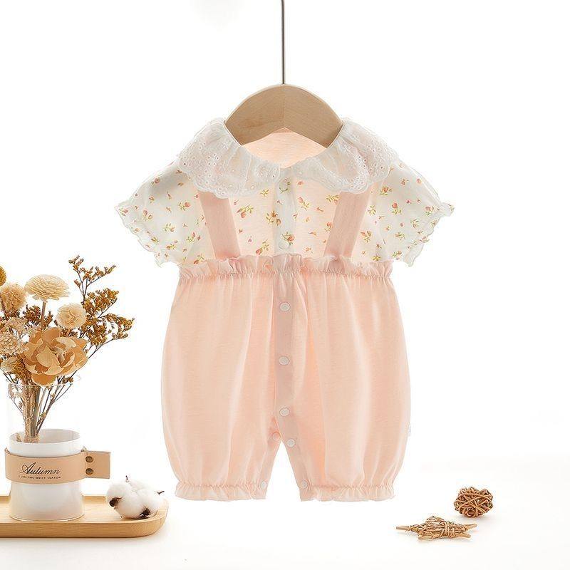 婴儿连体夏季短袖爬服纯棉薄款无连身衣/爬服/哈衣