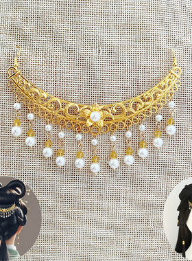 汉服旗袍古装表演出战国袍眉心坠额饰后压包邮