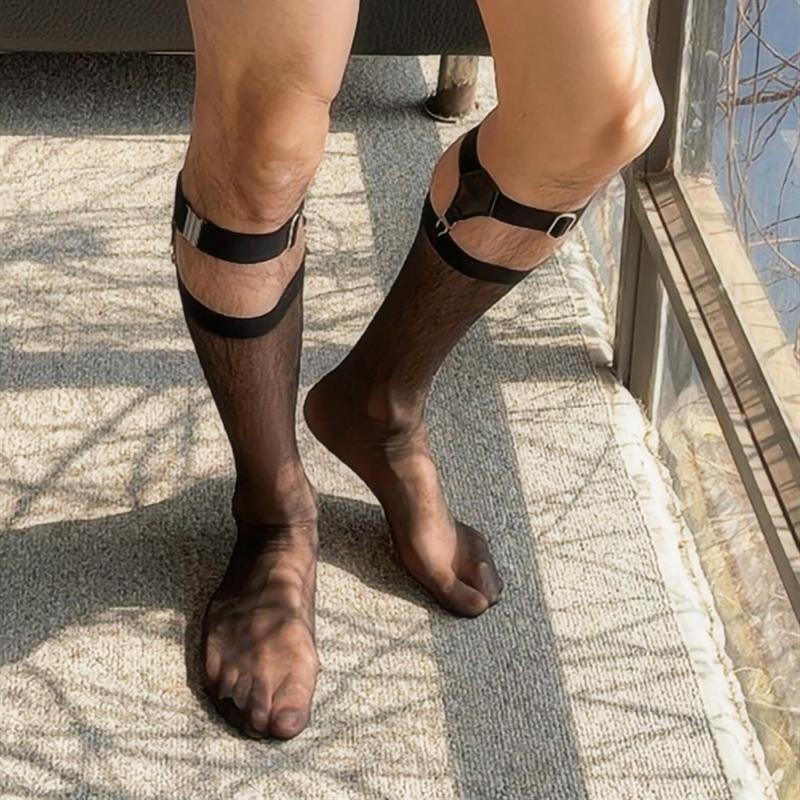 男士袜夹吊袜带可调节小腿环黑色