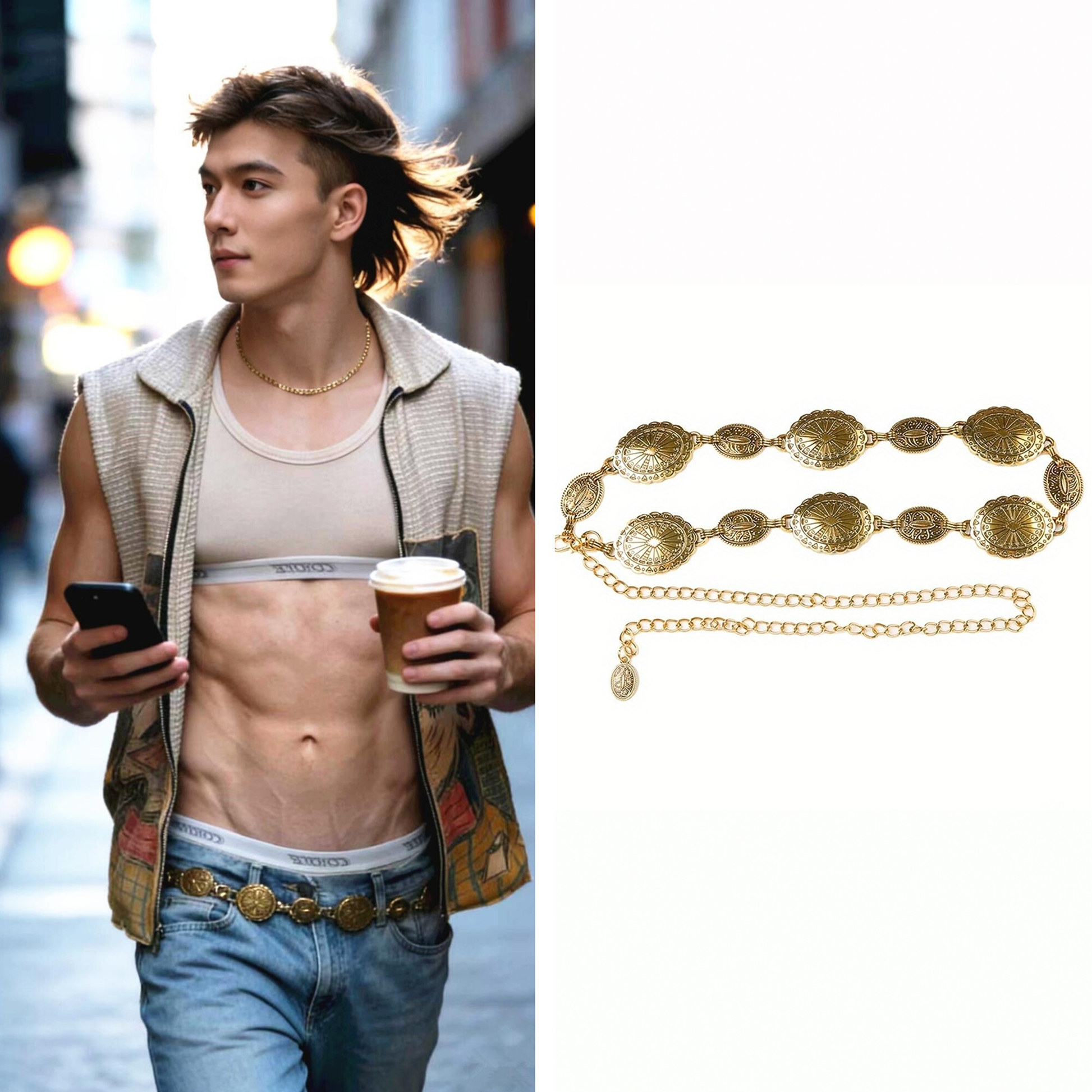 欧美金属腰链高级感西部风裤链复古百搭时尚民族风内裤链男女通用,服饰配件/皮带/帽子/围巾,腰带/皮带/腰链,淘宝优惠券,粉丝福利购,淘宝优惠卷
