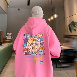 已注册港风得物直播抖音高品质男宽松连帽卫衣外套W5004P45控68图片