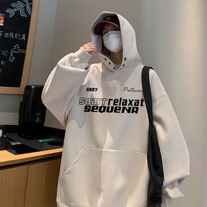 新款直播抖音得物高品质麂皮绒宽松男连帽卫衣外套W7030P55控79图片
