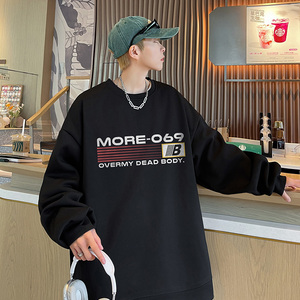 港风供直播抖音高品质重磅菠萝格宽松男卫衣W2066P45控68图片