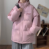 拼三条杠宽松情侣男女羽绒棉面包服连帽棉衣C408M1258P100，男装棉衣，电商C408-1(原B339-1)
