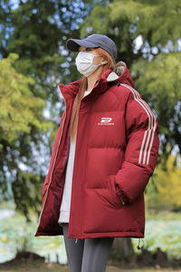 已注册拼三条杠面包服情侣男女羽绒棉宽松连帽棉衣C408 M1205P100图片