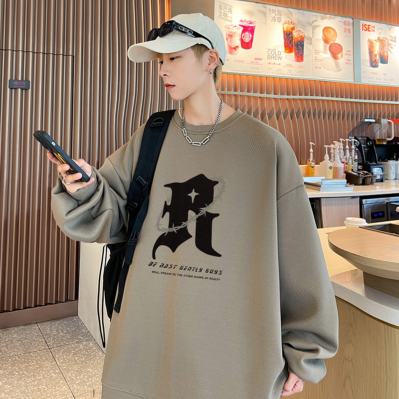 已注册供抖音直播品质重磅菠萝格圆领宽松男卫衣W2001P45控68,男装卫衣,电商C408-1(原B339-1)