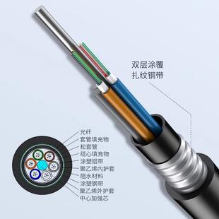 GYTA/s53-4B1.3重铠地埋8芯单模室外光缆阻燃双护套24芯光纤线