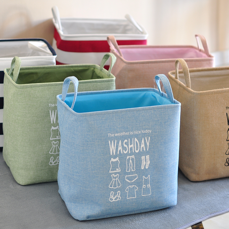 加厚棉麻无盖玩具收纳换洗收纳筐