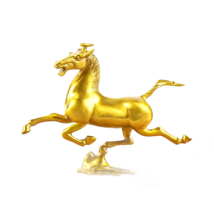 玄友 黄铜马踏飞燕吉祥物金属马到成功工艺品全铜金马小摆件铜马