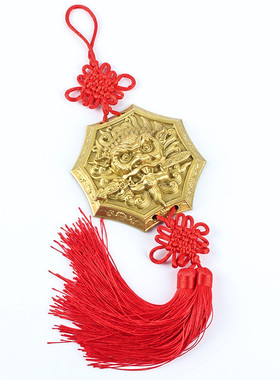 玄友 狮咬剑牌挂件铜质狮子咬剑吞口兽摆件睚眦八卦兽头大门对门