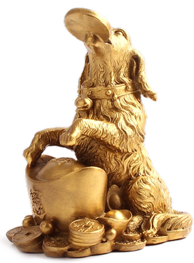 玄友铜狗西北补角摆件