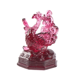 玄友 琉璃朱雀小摆件五行属火缺火补火饰品浴火凤凰鸟吉祥物
