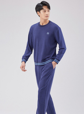 凯迪娅正品男士秋冬特丽绒圆领家居服睡衣套装MK12419可外穿休闲