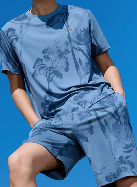 凯迪娅正品男夏短袖短裤莫代尔家居服可外穿MK07516休闲睡衣套装