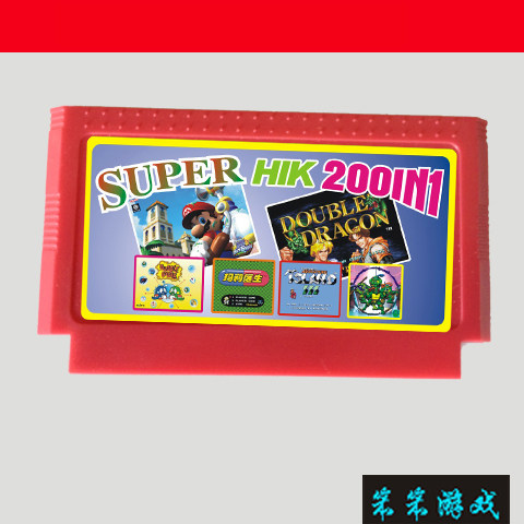 FC8位红白电视游戏卡带玛莉3忍者神龟双截龙经典200合一