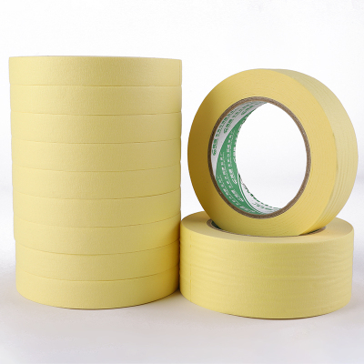 黄色美纹纸胶带 喷漆遮蔽纸胶带 瓷砖美缝胶纸