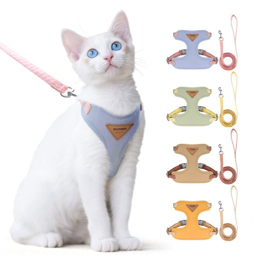 热卖防挣脱可调节猫咪胸背牵引绳