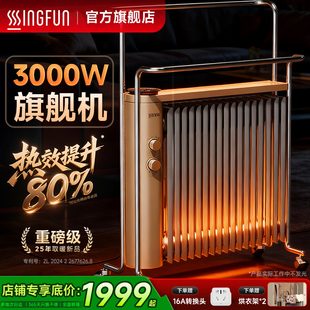 先锋龙鳞片油汀电暖气家用大面积取暖器石墨烯室内加热器节能款L9