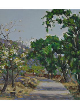 具象手绘油画乡村油彩欧式壁画