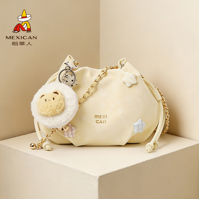 稻草人女包斜挎包2026新款时尚水桶包百搭链条包云朵包可爱单肩包