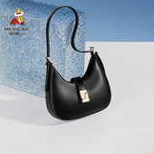 稻草人包包女新款 百搭单肩包斜挎包马鞍包小众设计腋下女包 时尚