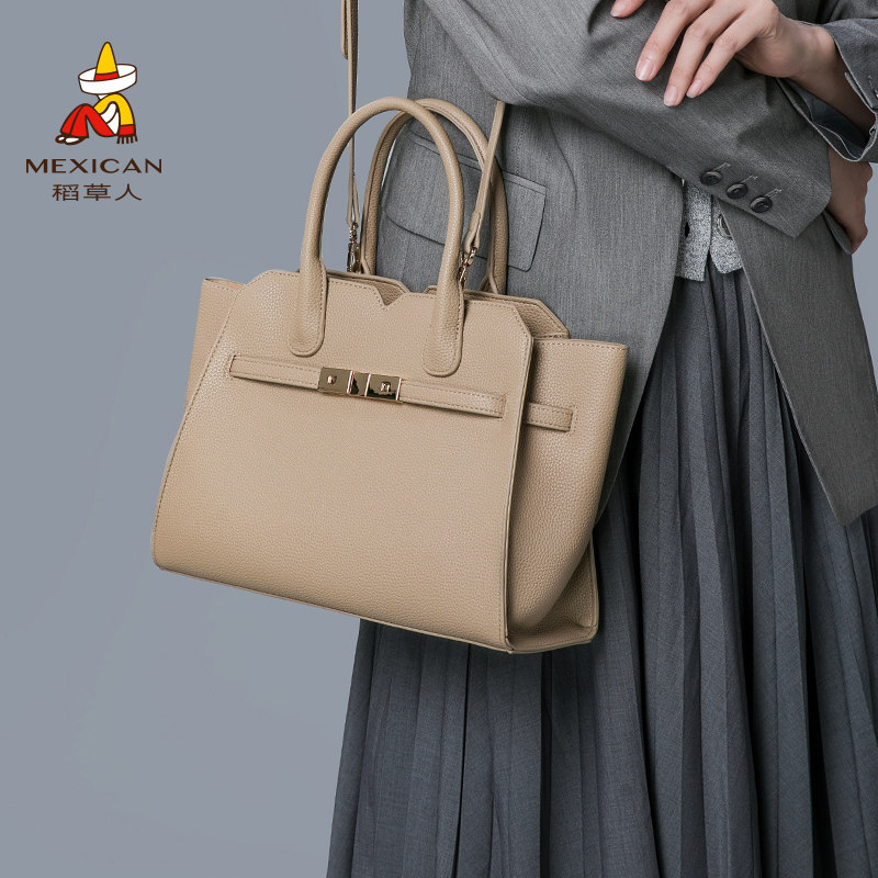 稻草人包包女百搭小众斜挎包中年高级感妈妈包手提包红色结婚女包